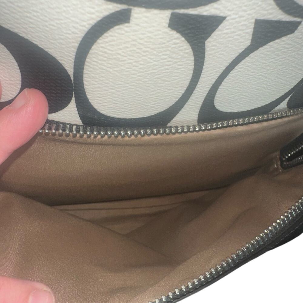 Coach West Backpack CO920 Black Chalk Signature Canvas Leather - Picture 12 of 16